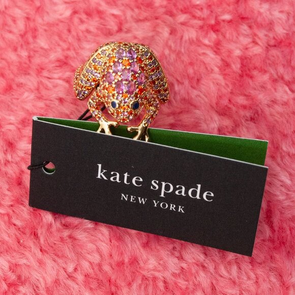 NWT kate spade Take The Leap Frog Ring size 7 - Picture 1 of 11